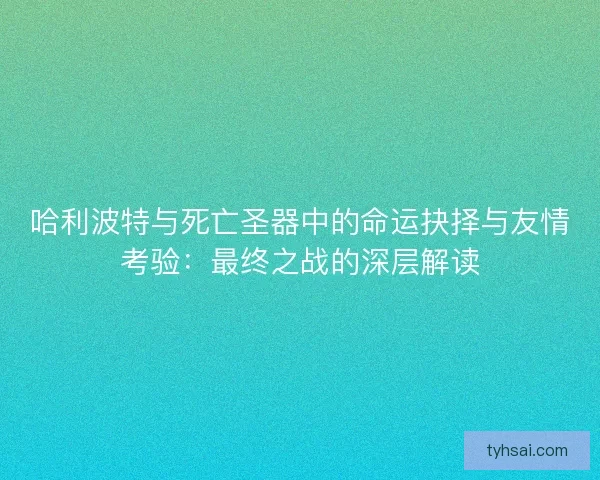 哈利波特与死亡圣器中的命运抉择与友情考验：最终之战的深层解读